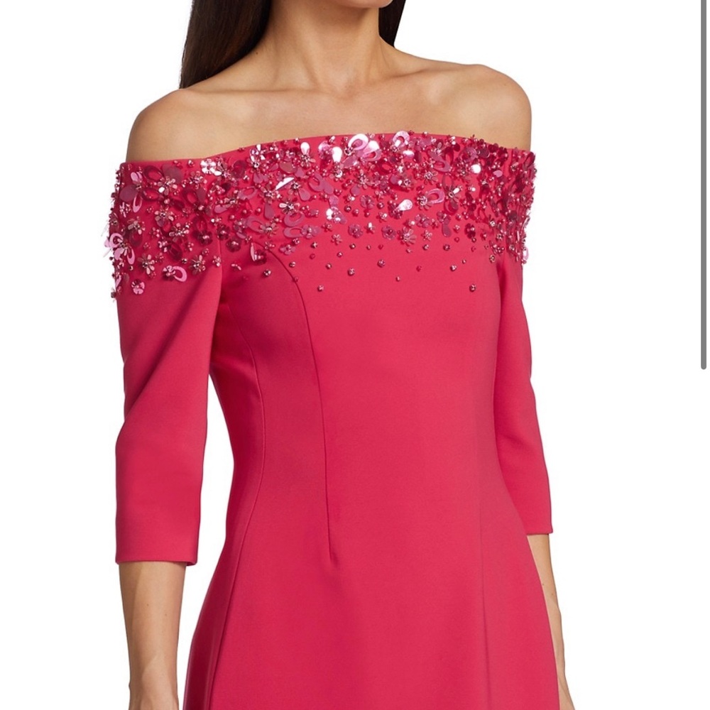 Carolina Herrera off shoulder midi dress sequin embellished